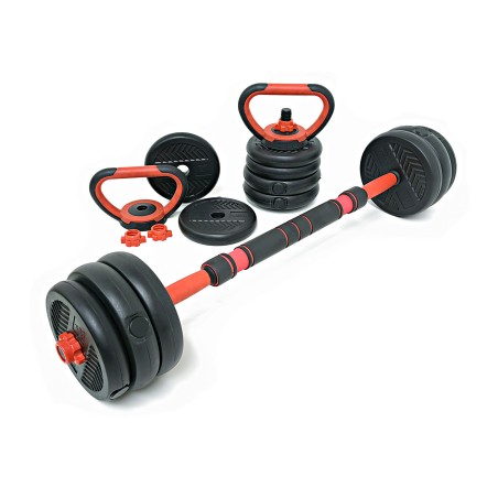 Set 20kg Mancuernas Eco + Kettlebell (Color Rojo) | Forza | 2da Selección