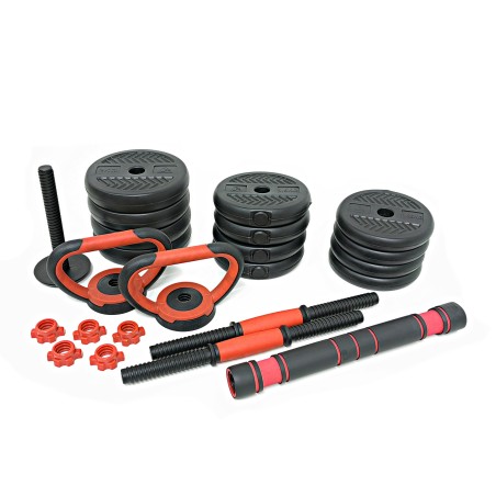 Set 20kg Mancuernas Eco + Kettlebell (Color Rojo) | Forza | 2da Selección