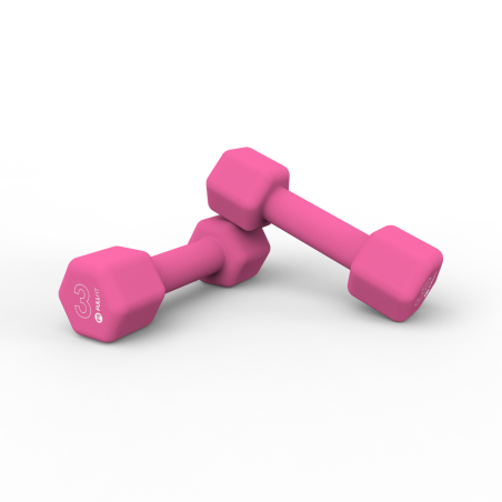 Par Mancuernas de Neopreno 3kg Rosado | FullFit