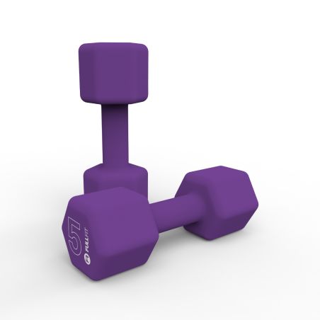 Par Mancuernas de Neopreno 5kg Morado | FullFit