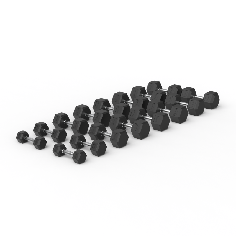 Pack 8 Pares de Mancuernas Hexagonales (2.5 a 20kg) | HWM® Pack 8 Pares de Mancuernas Hexagonales (2.5 a 20kg) | HWM®