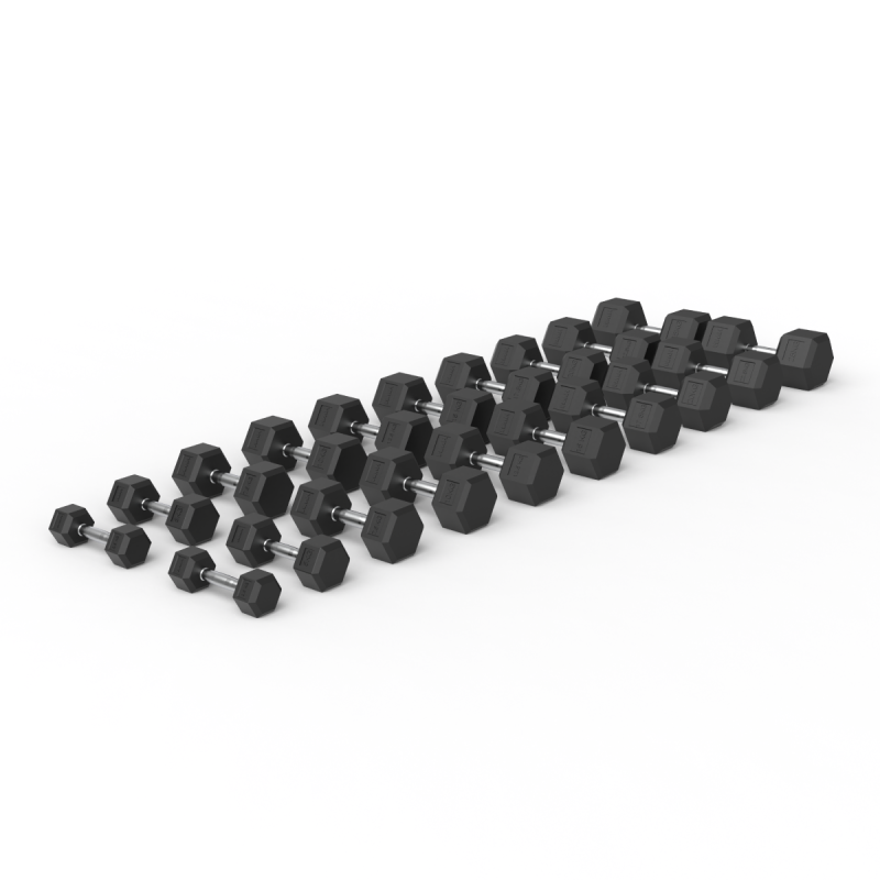 Pack 10 Pares de Mancuernas Hexagonales (2.5 a 25kg) | HWM® Pack 10 Pares de Mancuernas Hexagonales (2.5 a 25kg) | HWM®