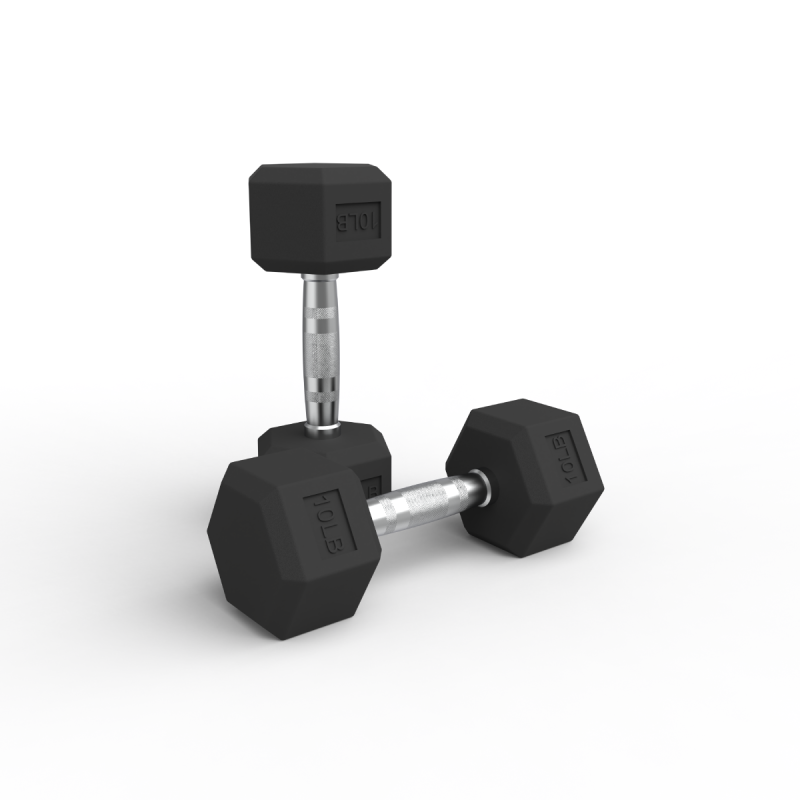 Par Mancuernas Hexagonales de Caucho 10Lbs