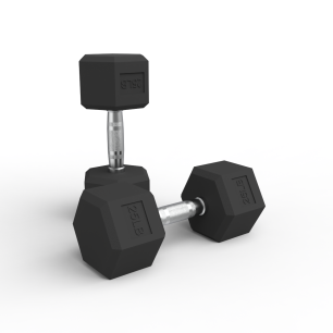 Par Mancuernas Hexagonales de Caucho 25Lbs