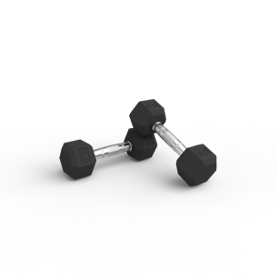 Par Mancuernas Hexagonales de Caucho 5Lbs