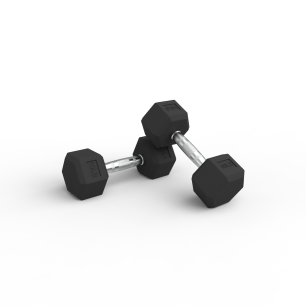 Par Mancuernas Hexagonales de Caucho 10Lbs