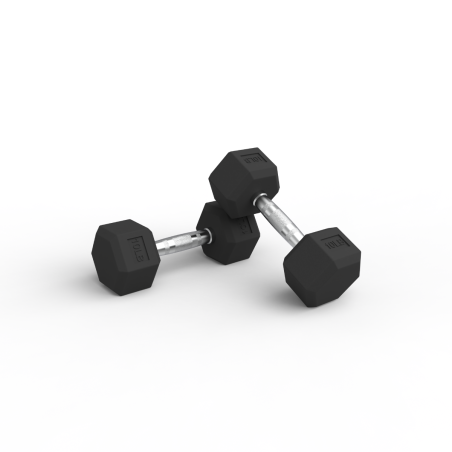 Par Mancuernas Hexagonales de Caucho 10Lbs