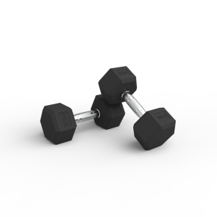 Par Mancuernas Hexagonales de Caucho 15Lbs