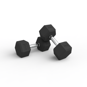 Par Mancuernas Hexagonales de Caucho 20Lbs
