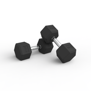 Par Mancuernas Hexagonales de Caucho 25Lbs