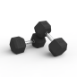 Par Mancuernas Hexagonales de Caucho 35Lbs Par Mancuernas Hexagonales de Caucho 35Lbs