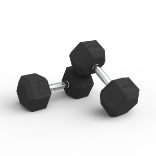 Par Mancuernas Hexagonales de Caucho 40Lbs