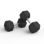 Par Mancuernas Hexagonales de Caucho 45Lbs Par Mancuernas Hexagonales de Caucho 45Lbs