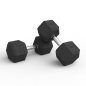 Par Mancuernas Hexagonales de Caucho 50Lbs Par Mancuernas Hexagonales de Caucho 50Lbs