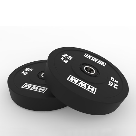 Par Bumper Plates Classic Black 25kg | 2da Selección | HWM®