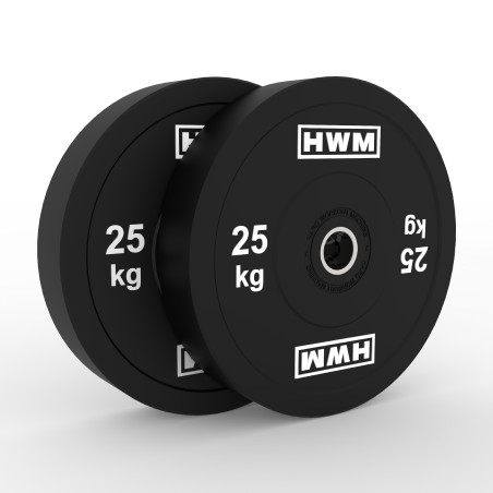 Par Bumper Plates Classic Black 25kg | 2da Selección | HWM®