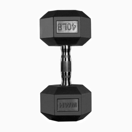 Mancuerna Hexagonal 40lb (Unidad) Pva Black | 2da Selección | HWM