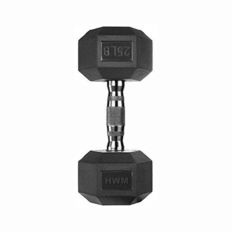 Mancuerna Hexagonal 25lb (Unidad) Pva Black | 2da Selección | HWM