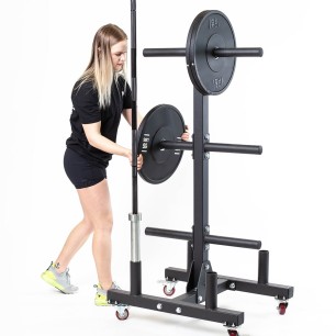 Rack Para Discos y Barras Con Ruedas | HWM