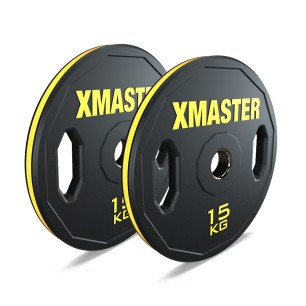 Par Discos Olímpicos Rubber Hand Grip 15kg | XMASTER