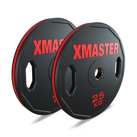 Par Discos Olímpicos Rubber Hand Grip 25kg | XMASTER