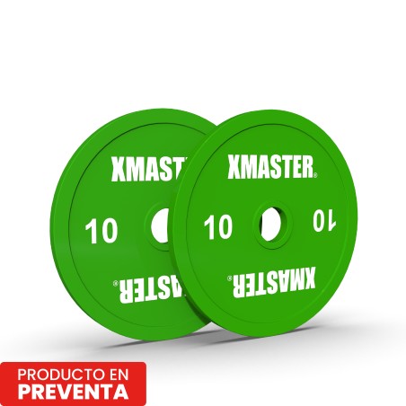 Discos Calibrados Powerlifting 10kg Verde (Par) | XMASTER