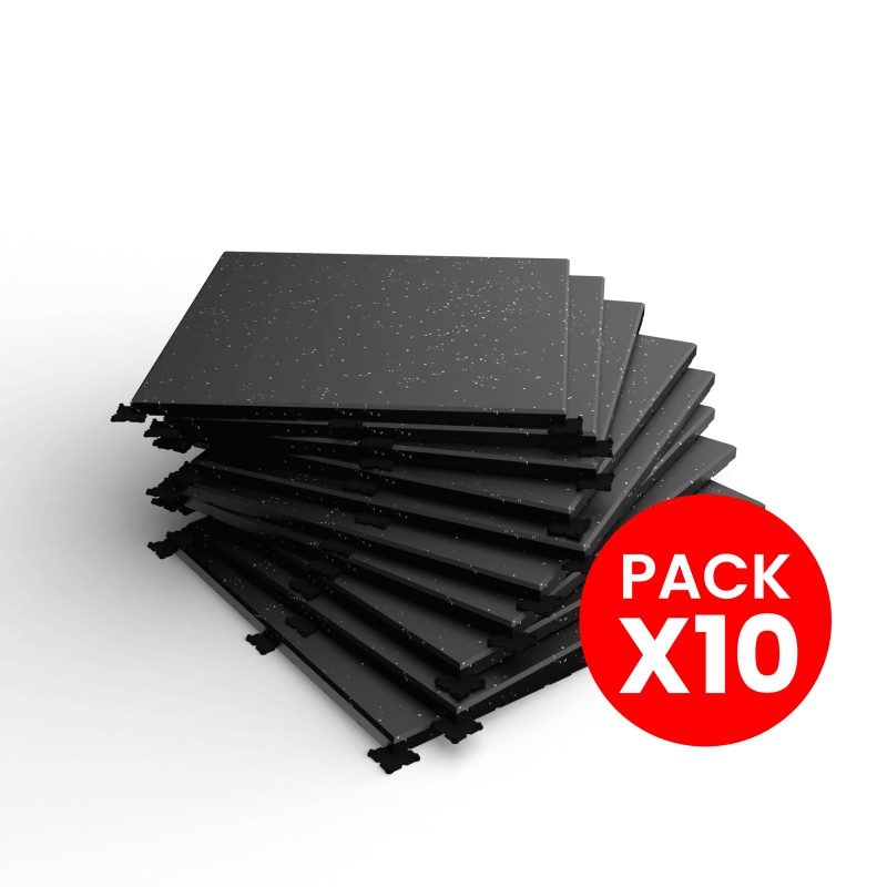 Pack 10 Pisos de Caucho Interlock 50x50cm x 20mm (Incluye Conectores)