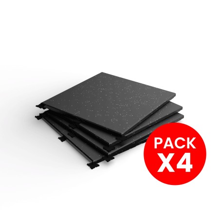 Pack 4 Pisos de Caucho Interlock 50x50cm x 20mm (Incluye Conectores)